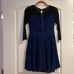Material Girl Dress size small , black & blue in color